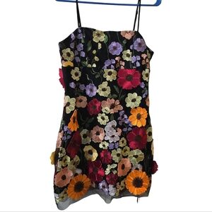 Cider Vibrant Fresh, Floral Embroidered Mini Dress - Multicolor NWT Size Med